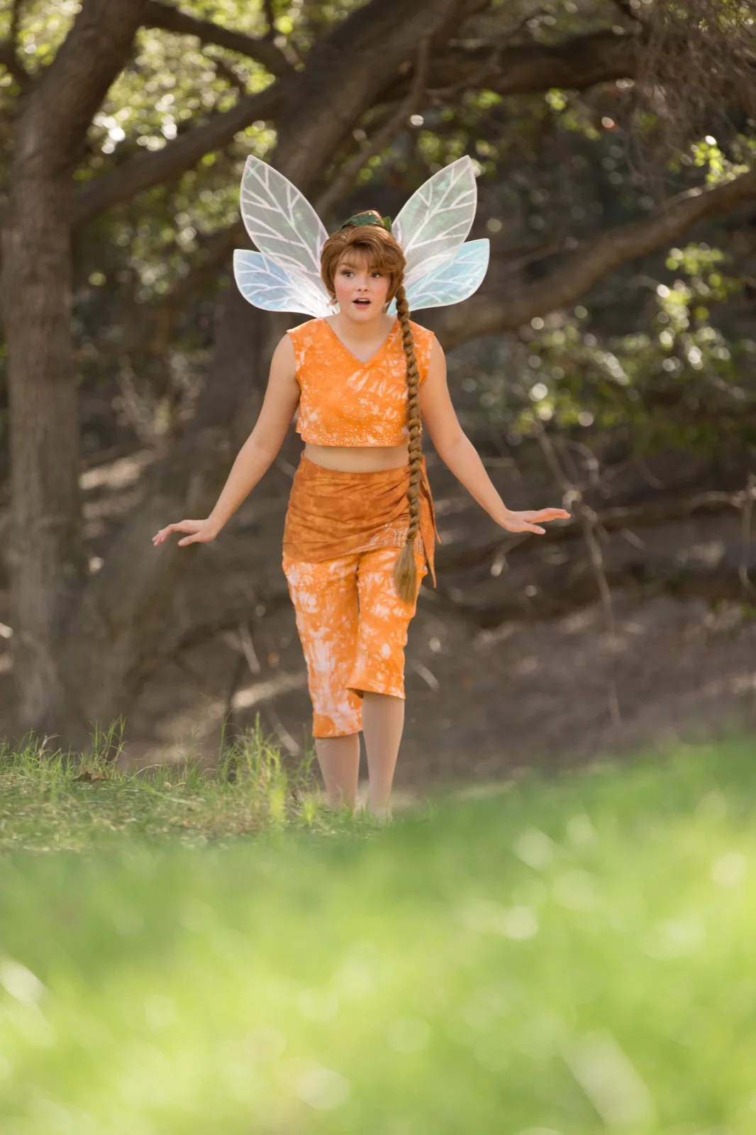 Orange Fairy party character in Columbus