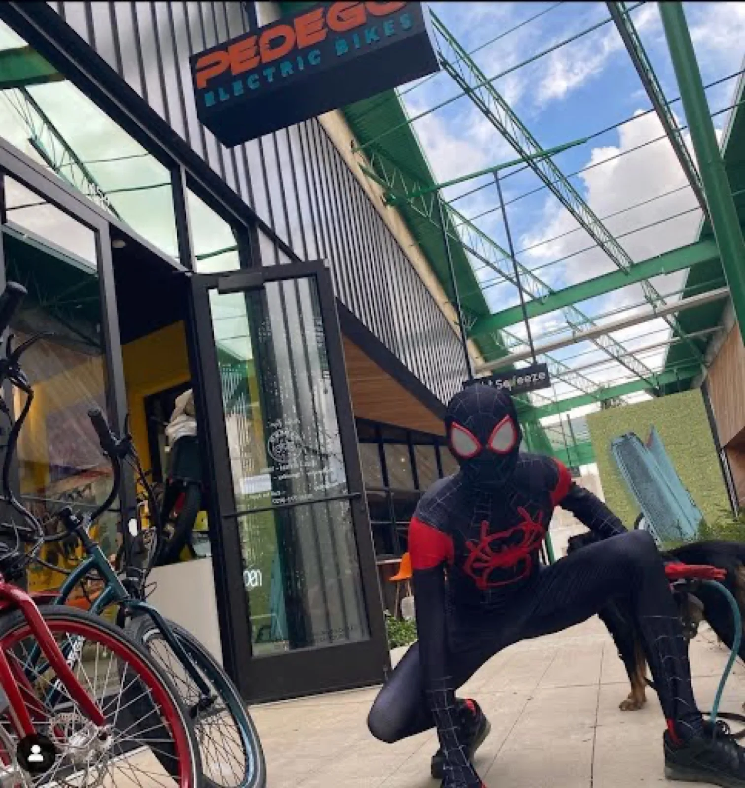 Masked Web Hero party character in Columbus