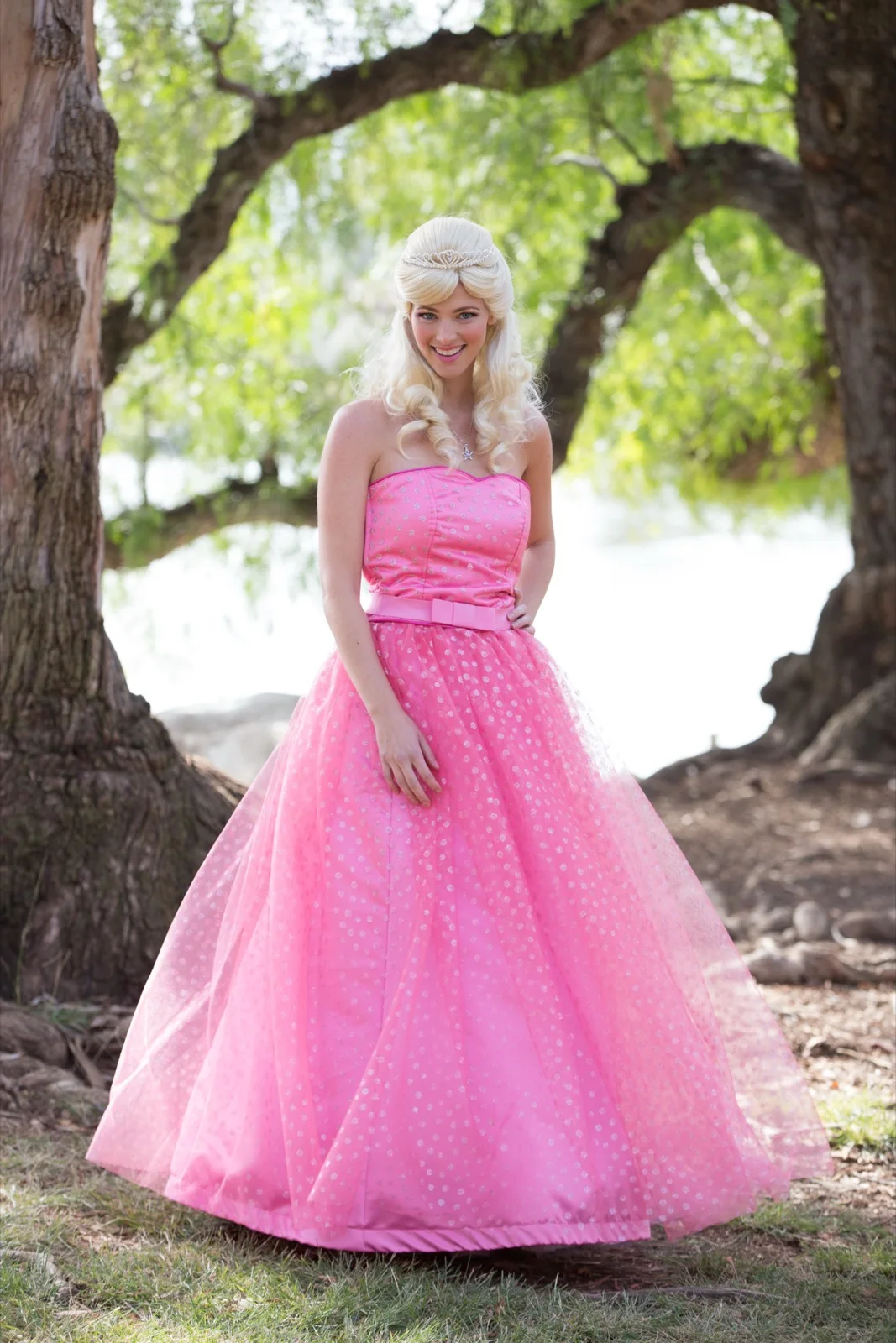 Pink Princess party character in Columbus